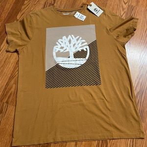 NWT Timberland Men's Short Sleeve Stacked Logo Tee